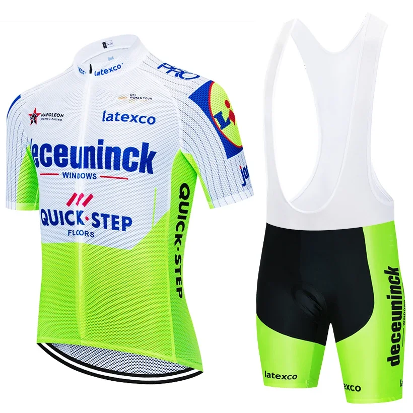 Conjunto de jersey y pantalones de ciclismo para hombre, Ropa de secado rápido para bicicleta profesional, Culotte y Maillot, color amarillo, Fluor