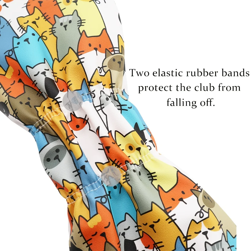 قطعة واحدة/3 قطع من أغطية رأس الجولف للسائق والغابات - غطاء رأس من مادة البولي يوريثان الفاخر، مصممة لتناسب جميع الغابات والسائقين (قطط لطيفة