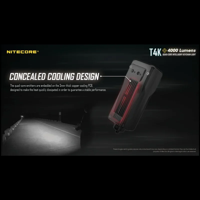 Nitecore T 4K Oplaadbare Mini Zaklamp 4000 Lumen Led Zaklamp Ingebouwde 1000Mah Batterij Sleutelhanger Licht