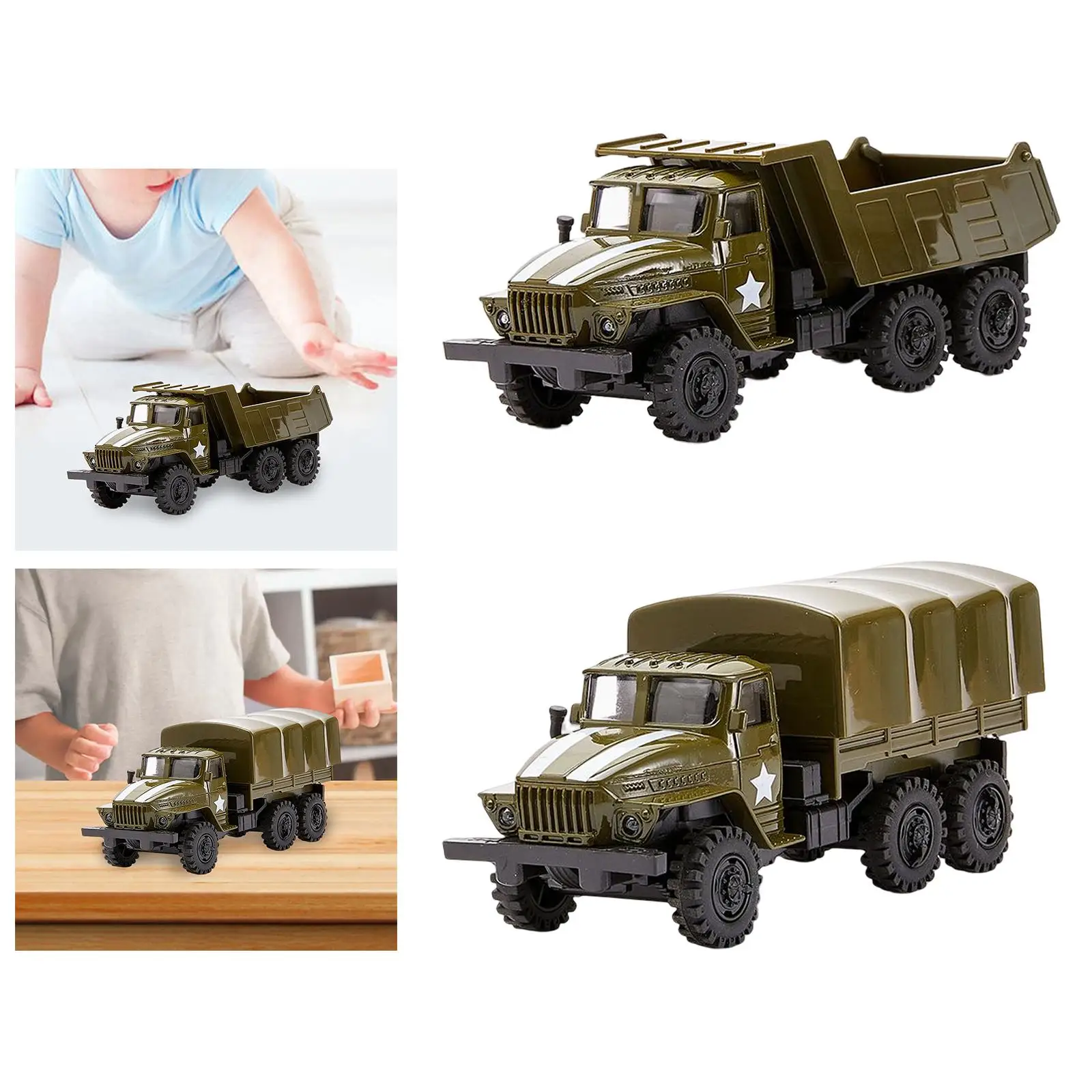 1:50 /1:64 Scale Diecast Truck Armored Model Car Transport Vehicle Glue Free Assembly Model Military Toy Car Children\'s Toy