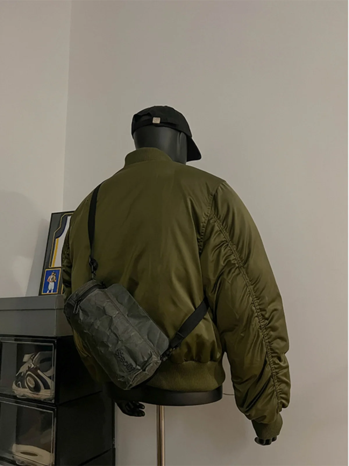 

Military Green Cotton Jacket Men's Winter American Style Baseball Coat Cleanfit Short Workwear Cotton Outerwear