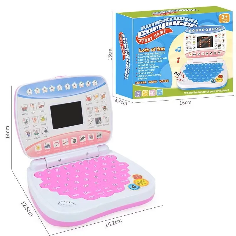 Mini Simulierte Laptop Frühe Bildung Maschine LED Display Lernen Gerät Musik Kinder Spielzeug