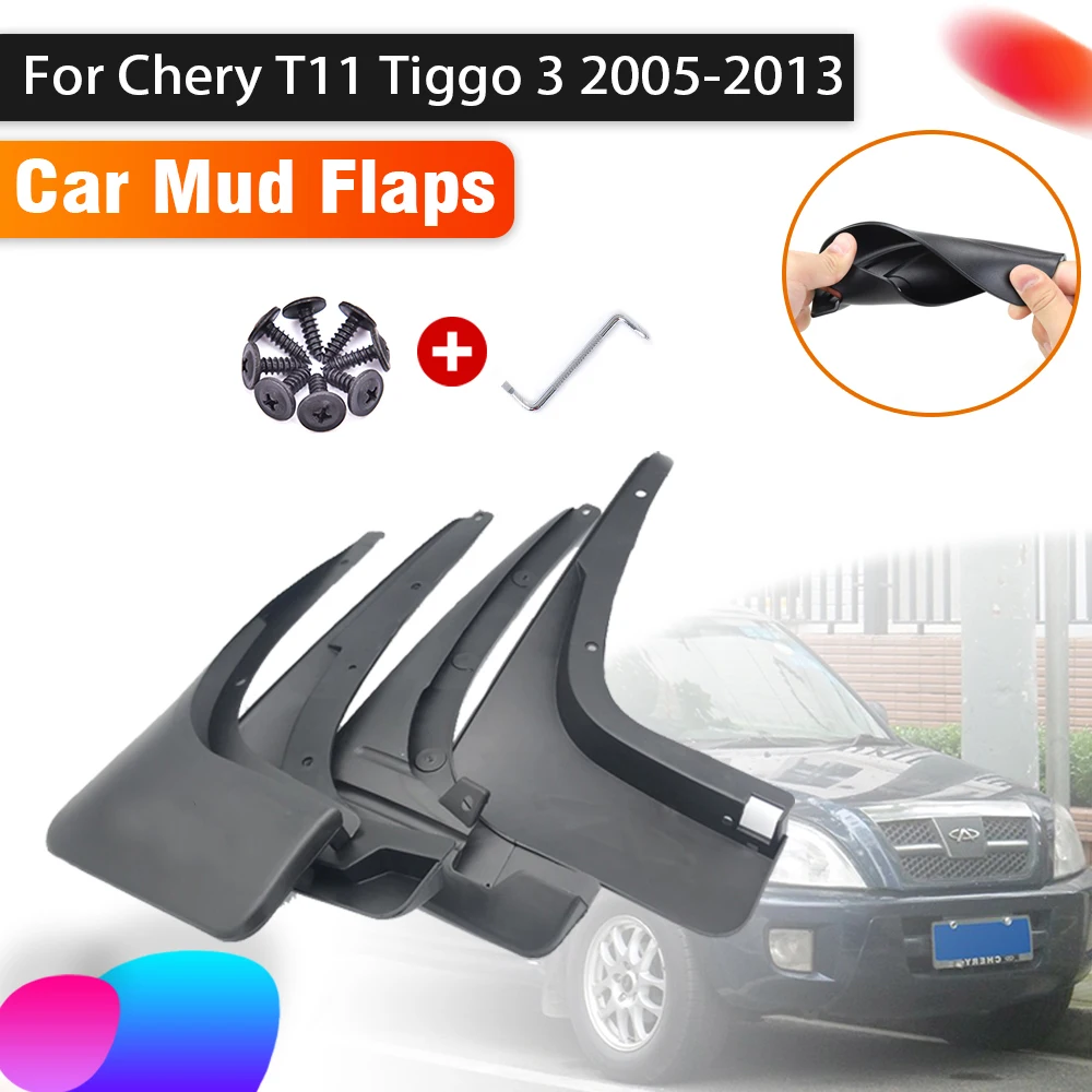 

4pcs Car Mudguards For Chery Tiggo 3 Tiggo3 J11 Ruihu DR Motor DR5 2005~2013 Auto Splash Guard Front Rear Fender Car Accessories