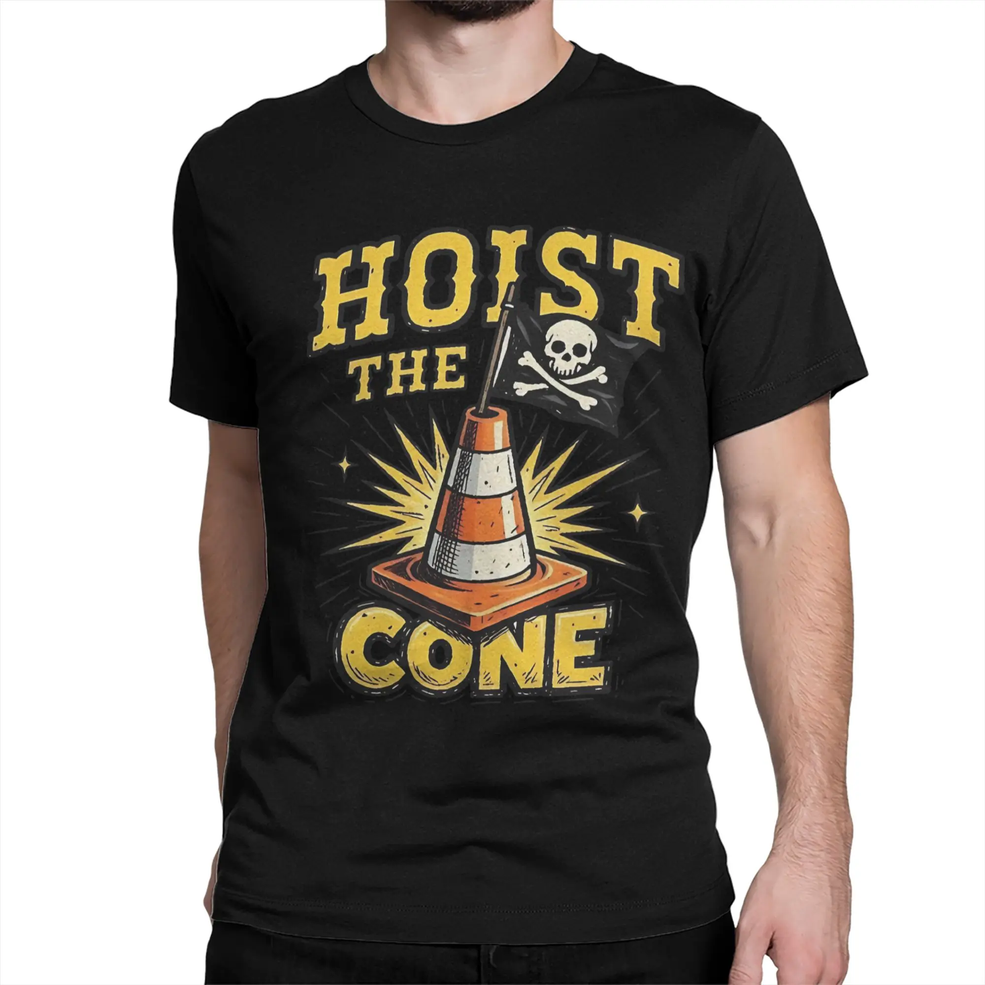 Men Women's T-Shirts Hoist The Cone Funny Cotton Tee Shirt Short Sleeve  T Shirts O Neck Clothing Plus Size