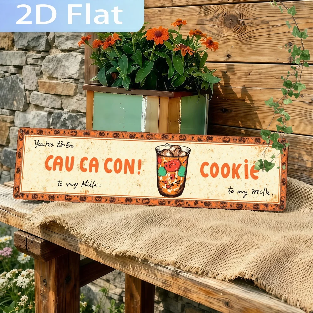 2D-Flach-Horrorfilm 'Cookie to, Cau Ca Con!' Aluminium-Schild - Vintage-Wanddekoration für Männerhöhle, Schlafzimmer, Bar oder Garage
