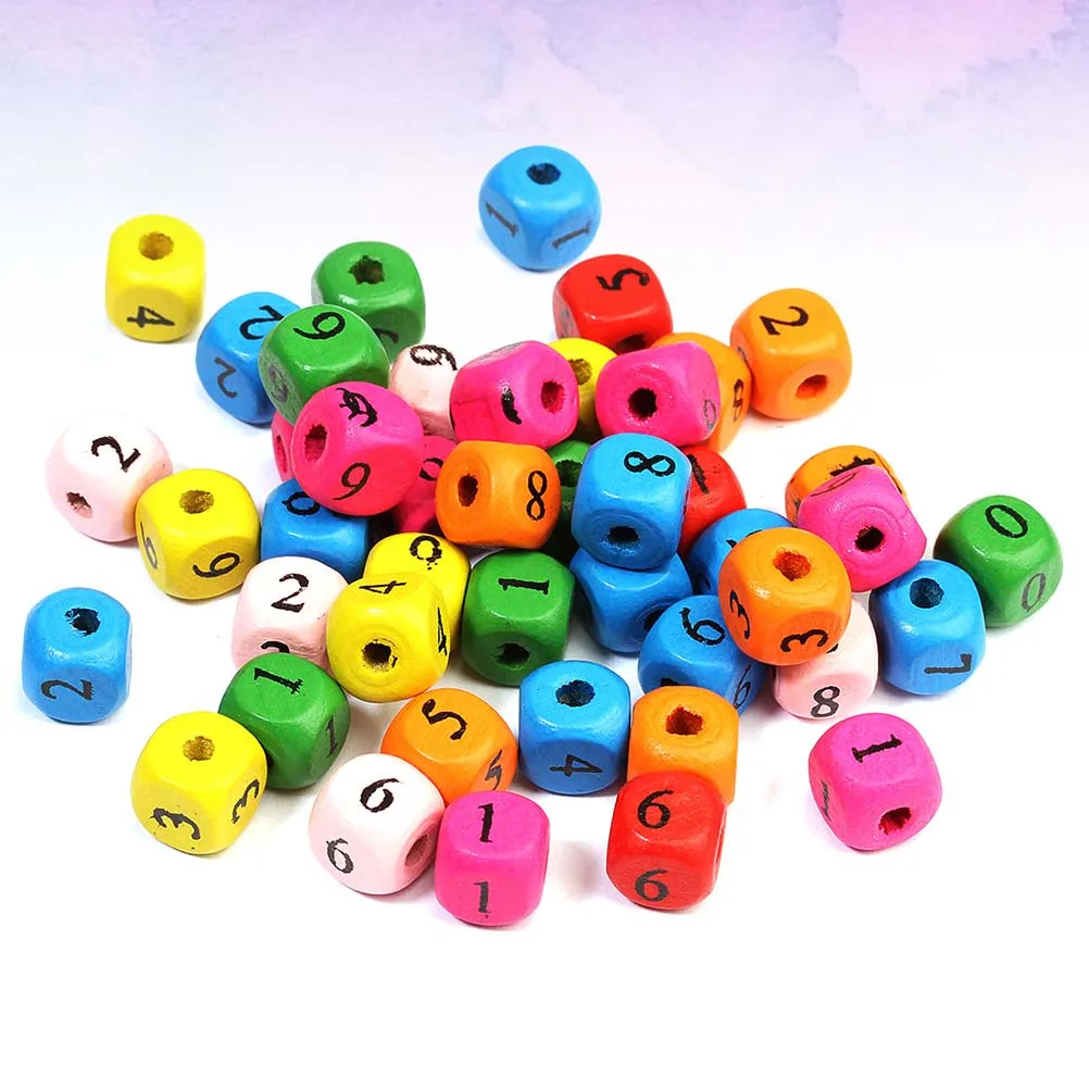 100 pezzi di perline per numeri per bambini, materiale colorato in legno sicuro, attività educativa fai da te per lo sviluppo cognitivo dei bambini