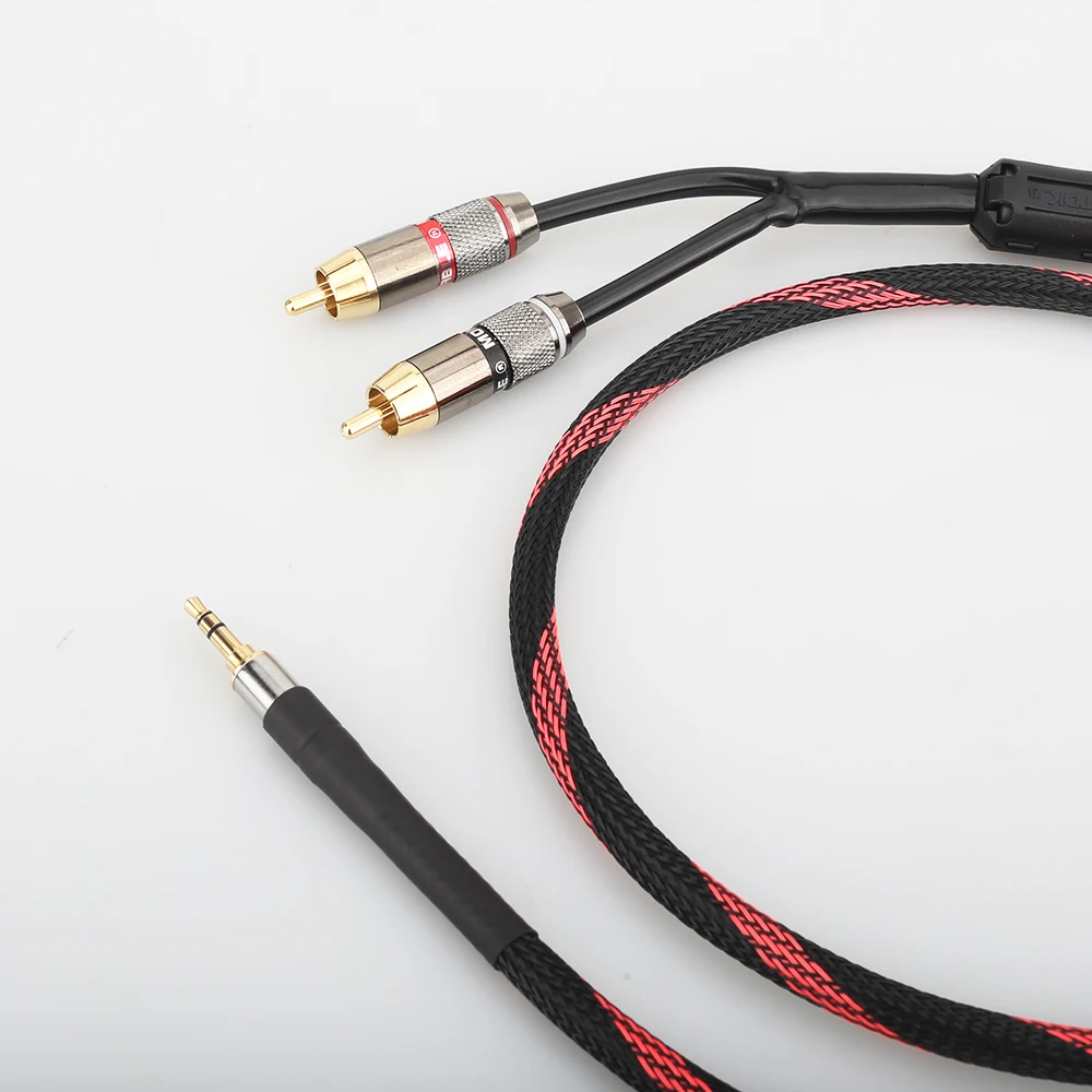 A53 3.5mm to 2RCA Audio Auxiliary Adapter Stereo 3.5 mm Splitter Cable AUX RCA Y Cord for Smartphone Speakers Tablet