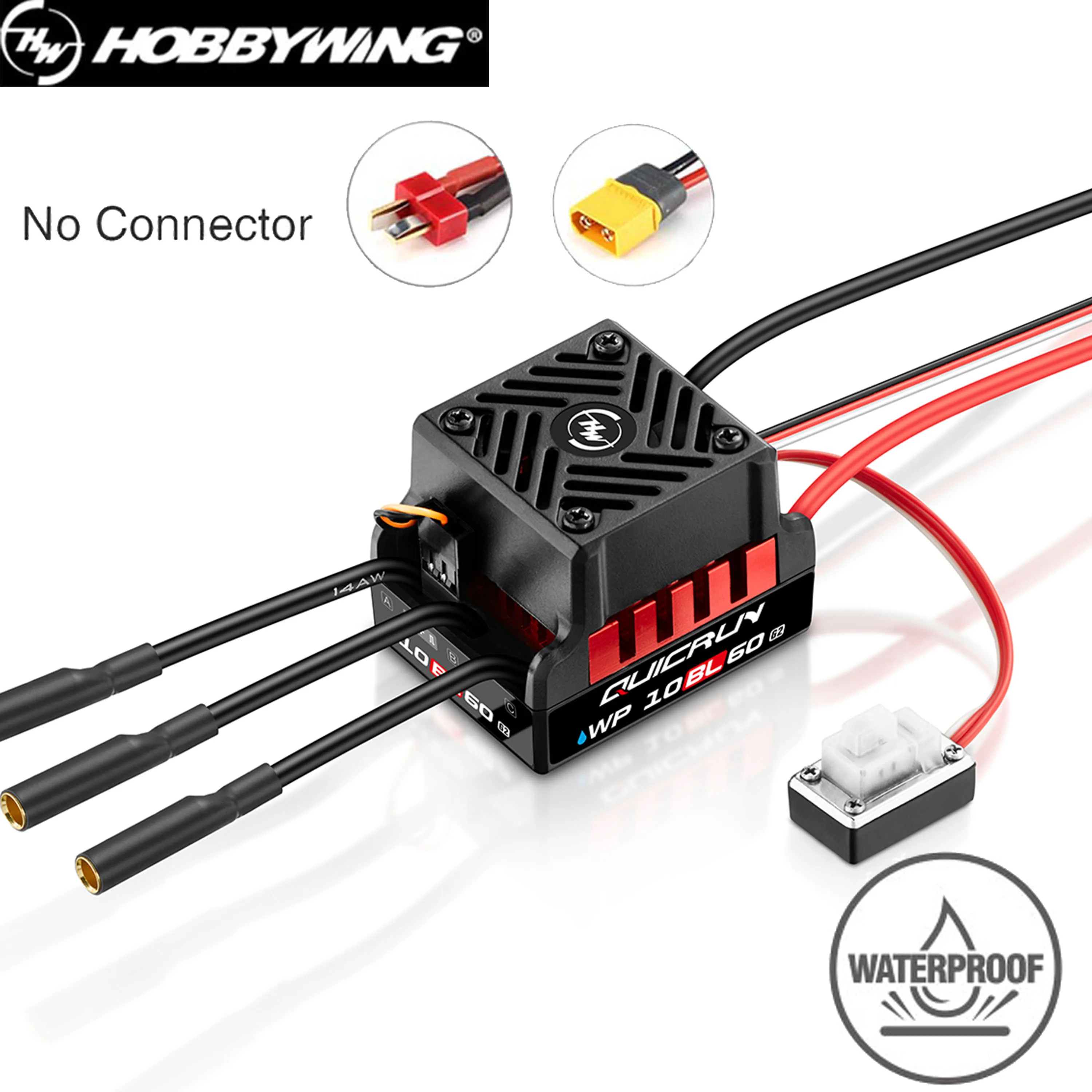 

HOBBYWING QuicRun WP 10BL60 G2 60A Waterproof Brushless ESC Sensorless 2-3S BEC for 1/10 RC On-road Car Buggy Short Course Truck