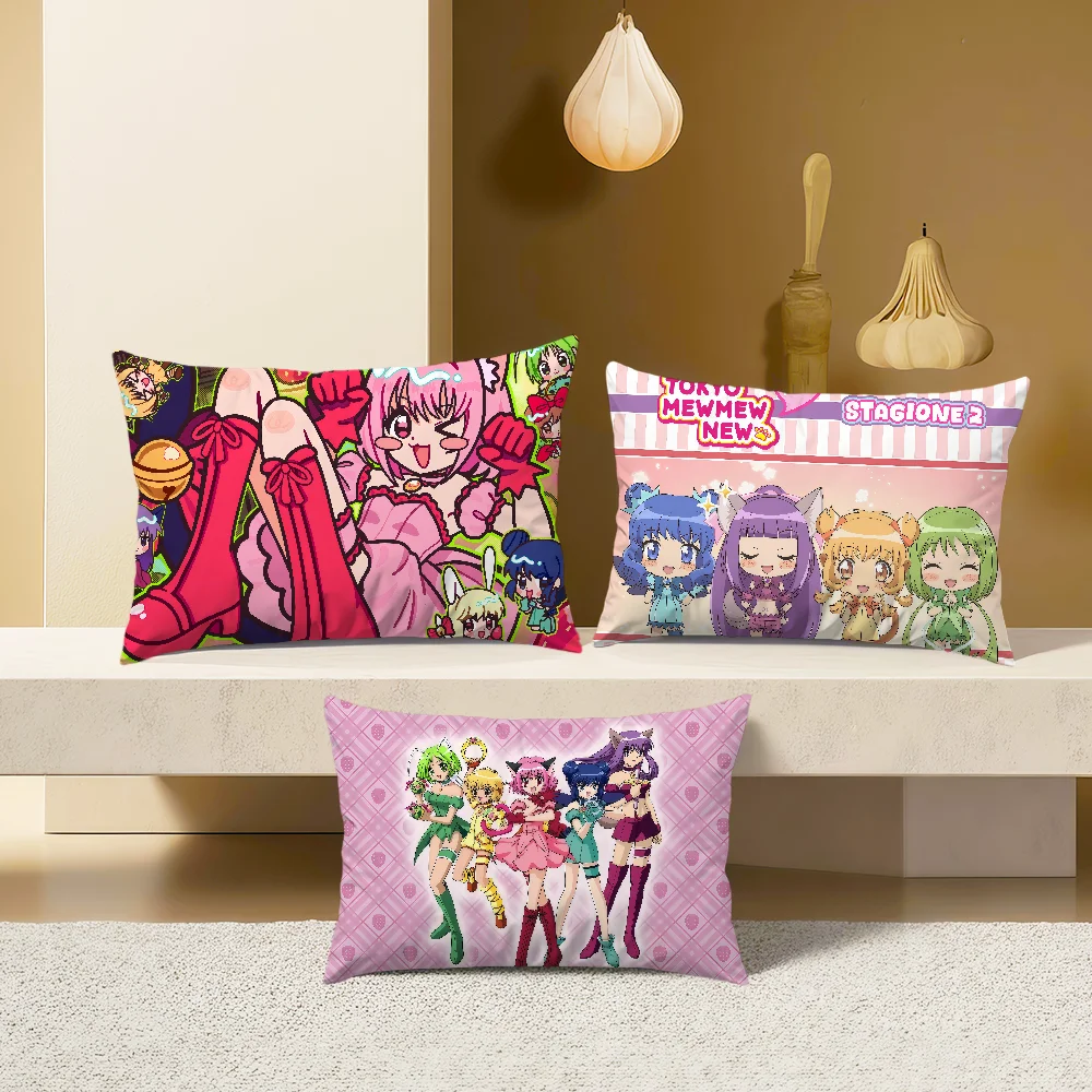 cartoon cute classic T-Tokyo M-Mew Mew Rectangle Pillow Cover Home Sofa living Room Office hogar Decoration Pillowcase