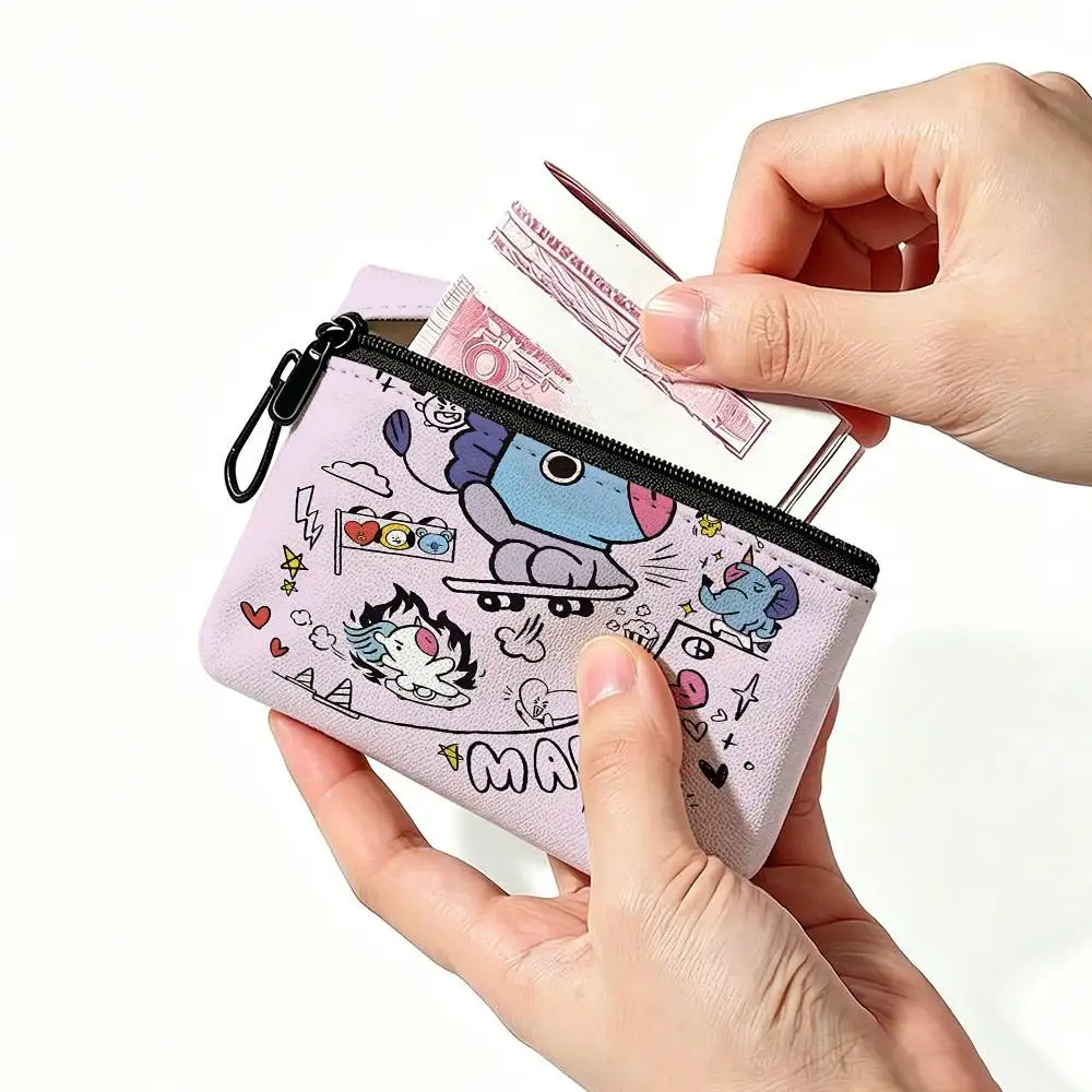Niedliche BT21 Daily Carry Kleingeldbörse aus Oxford-Stoff, Mehrzweck-Aufbewahrungstasche für Schlüssel, Karten, Münzen – Detail 10
