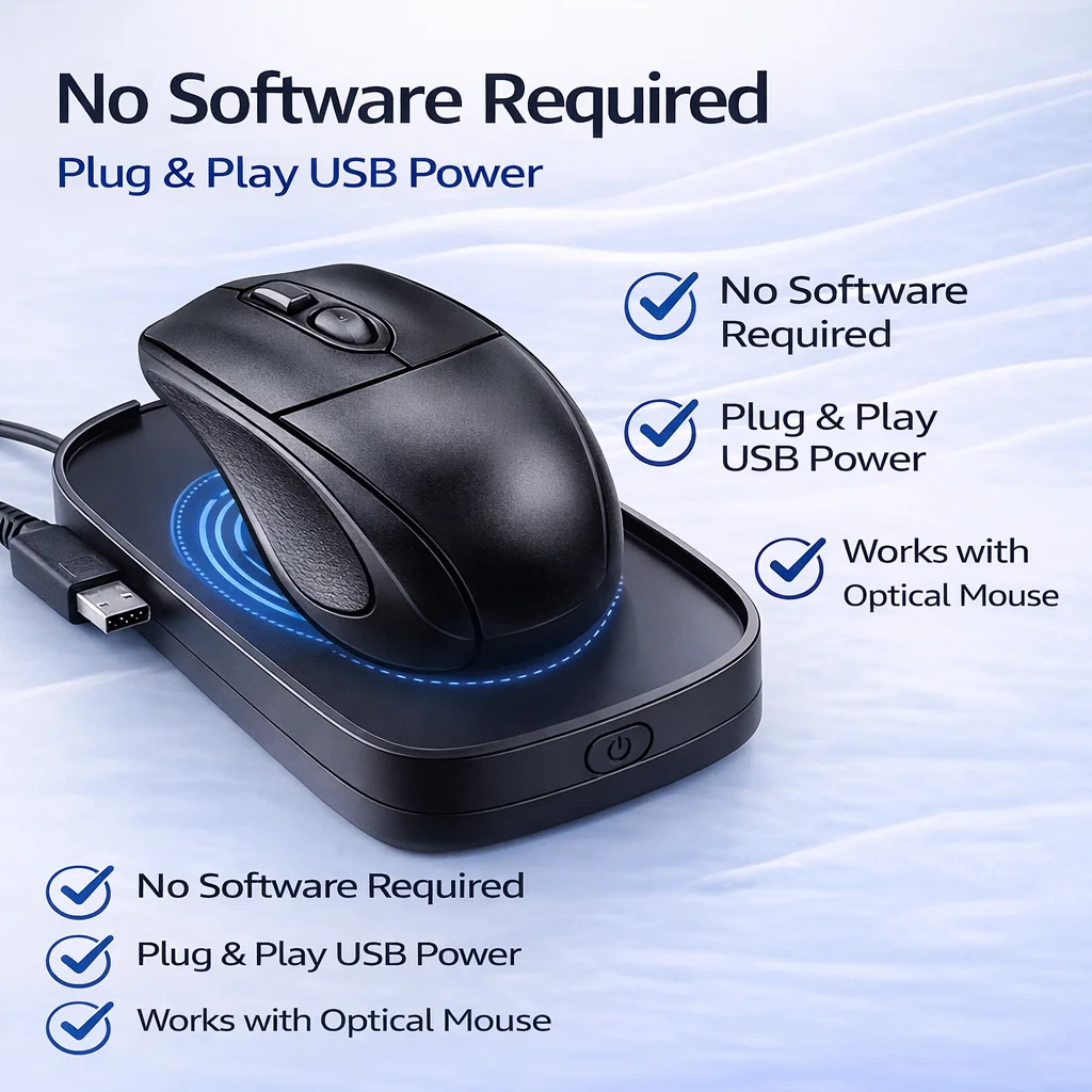 Hardware Mouse Mover with ON/OFF Switch, Driver-Free USB Mouse Movement Simulator to Keep Computer Screen Active