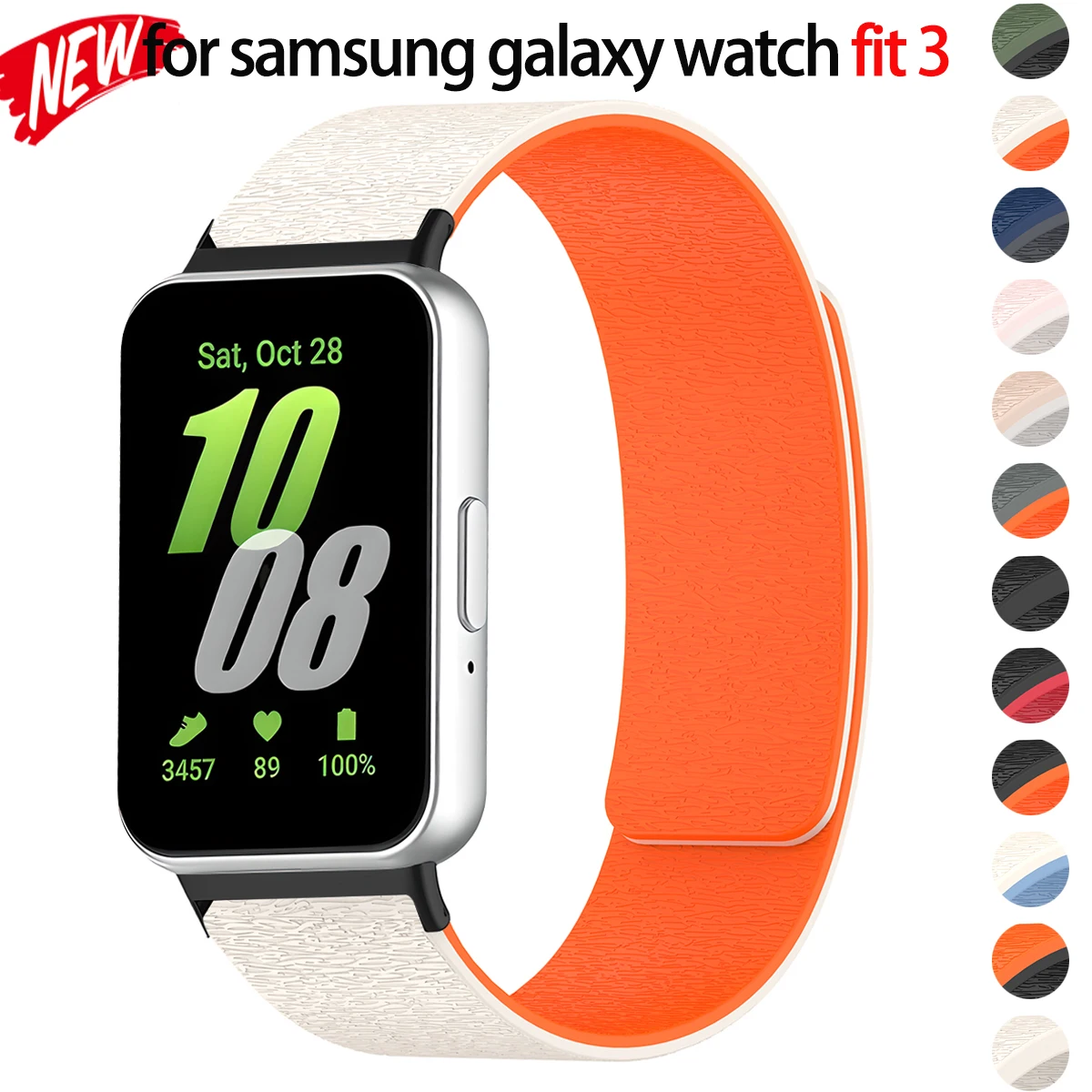 

Двухцветный силиконовый ремешок для Samsung Galaxy Watch Fit 3, магнитный спортивный ремешок для Galaxy Watch Fit 3, эластичный браслет для умных часов