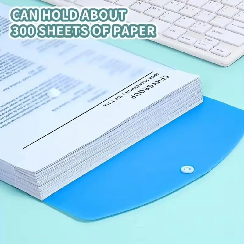 6pcs A4 File Bag School Office Plastic Envelope With Adhesive Snaps 11 Holes File Folder Expansion Bag For 2/3/4 Ring File Bag