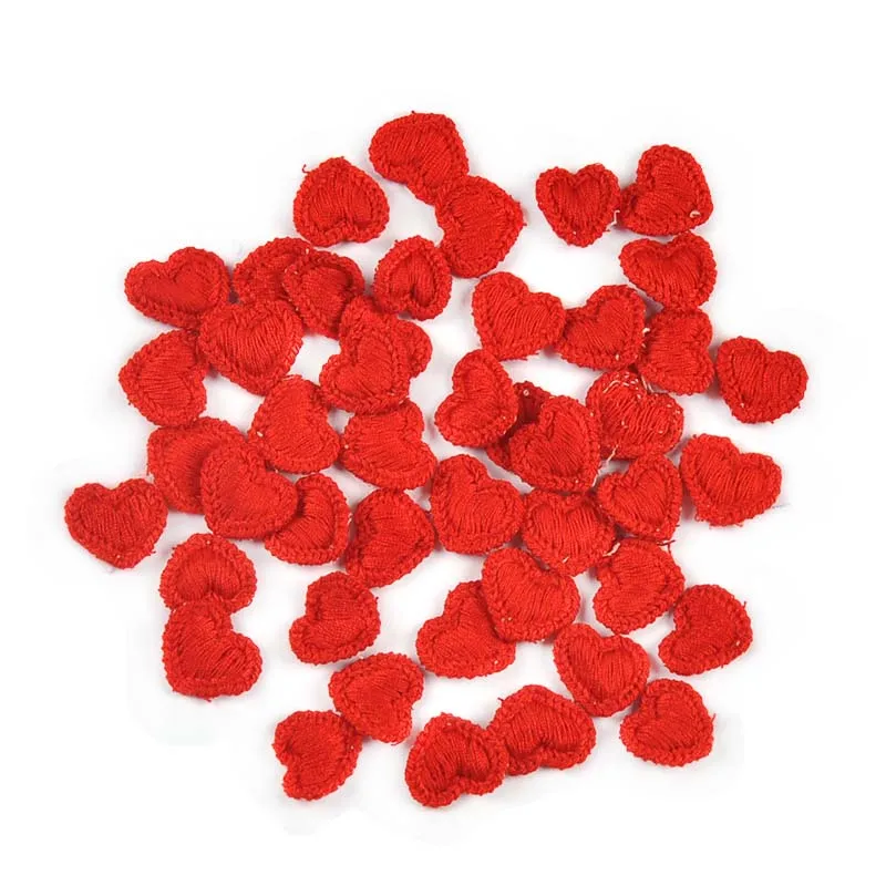 50pcs 17x15mm 6colors Heart Embroideried Patches Sewing Accessories Appliques DIY Clothes Bag Headwear Decor Handmade Supplies