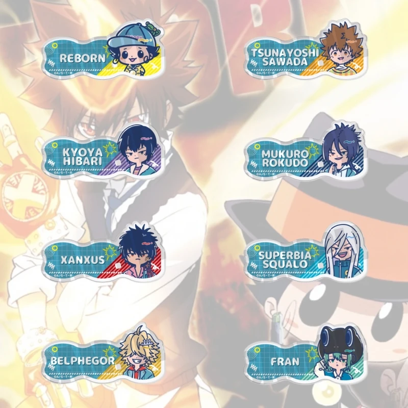 Katekyo Hitman REBORN Fran Belphegor Squalo Xanxus Mukuro Hibari Yamamoto Gokudera Tsuna Acrylic keychain Bag pendant Toy gift