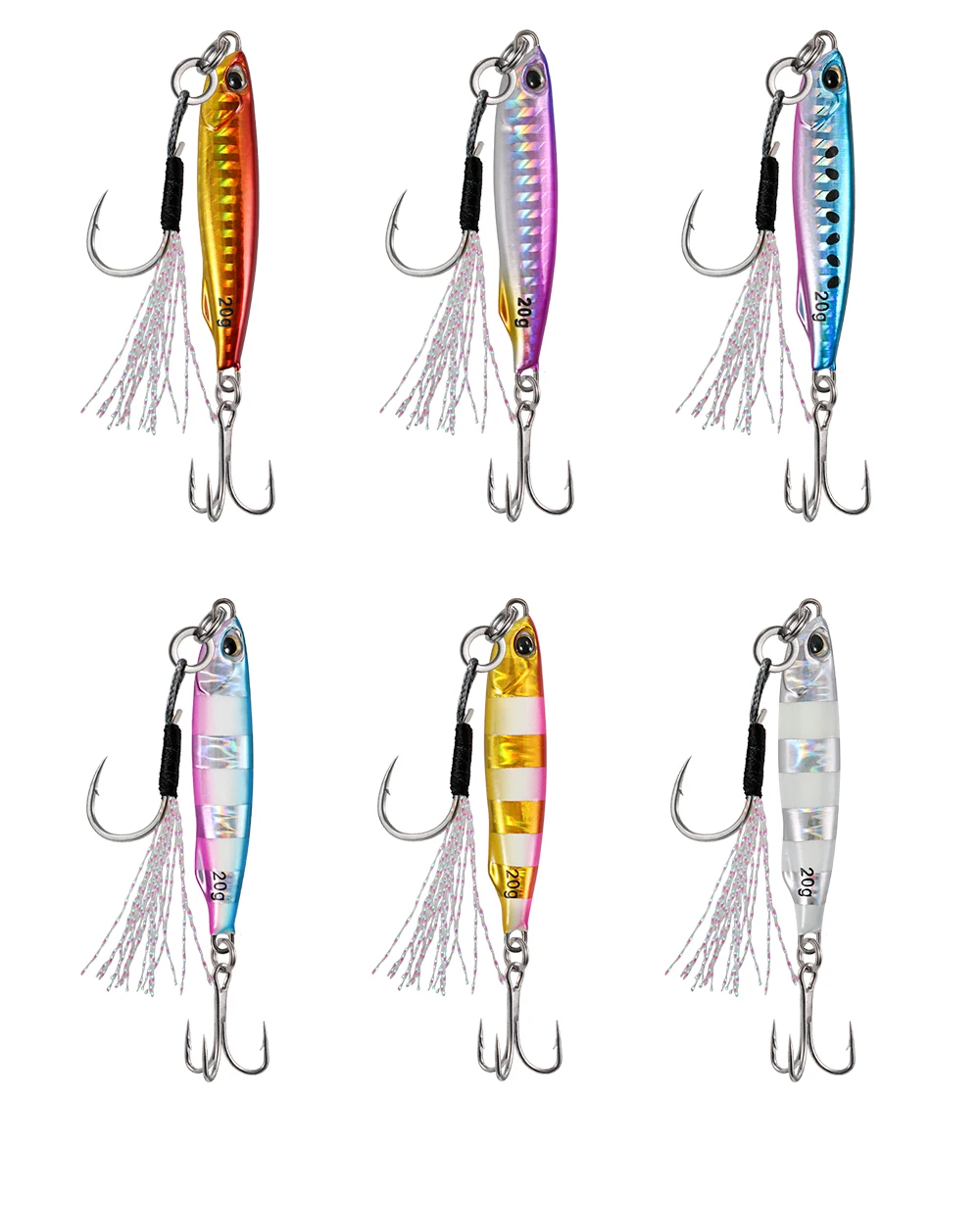 JIGGING PRO Drag Metal Cast Metall-Jig 20g 40g Leuchtender Weitwurf-Küstenjig für Salzwasser-Angeln auf Seebarsch – Detail 3