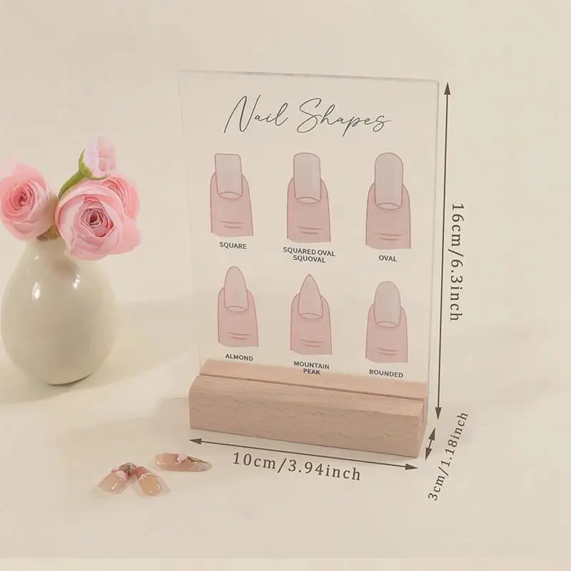 Acrílico arte do prego sinal formas de unhas rack de exibição usando armadura placa de exibição arte rack prego expositor