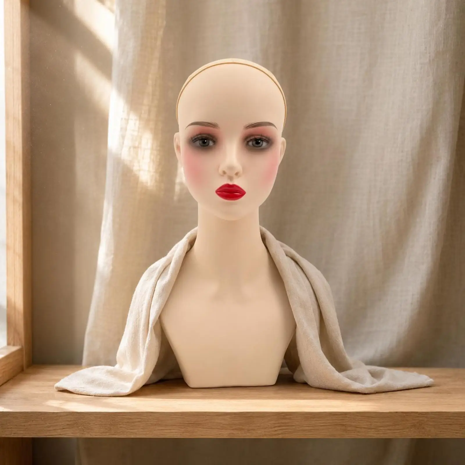Hairpiece Display Head Skin-coloredToned Mannequin Display Head Bust Sturdy