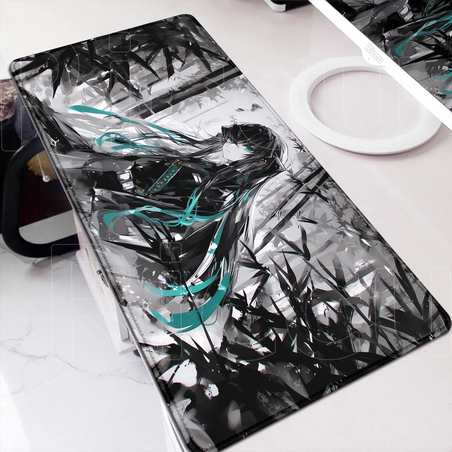 Anime Demon Slayer Mousepad Computer Lock Edge Thicken Keyboard Rugs XXL Oversized Gaming Notebook Carpet for Non-slip Desk Mats