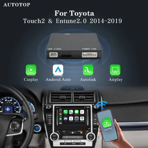 AUTOTOP Trådlös Carplay Android Auto-dekoder för Toyota Tundra 4Runner RAV4 Tacoma Camry Corolla Avalon med Touch2 och Entune 2.0 6 best sales Toyota 4Runner 2008 - №2