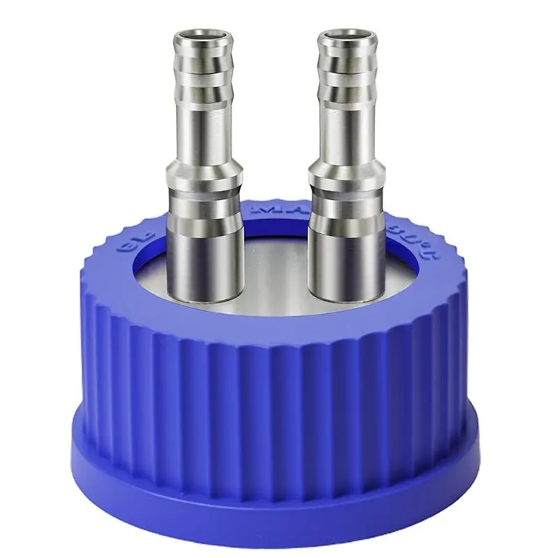 

AS60-304 Stainless Steel GL45 Safety Bottle Cap For Laboratory Use, Large Size, 8-10Mm Diameter