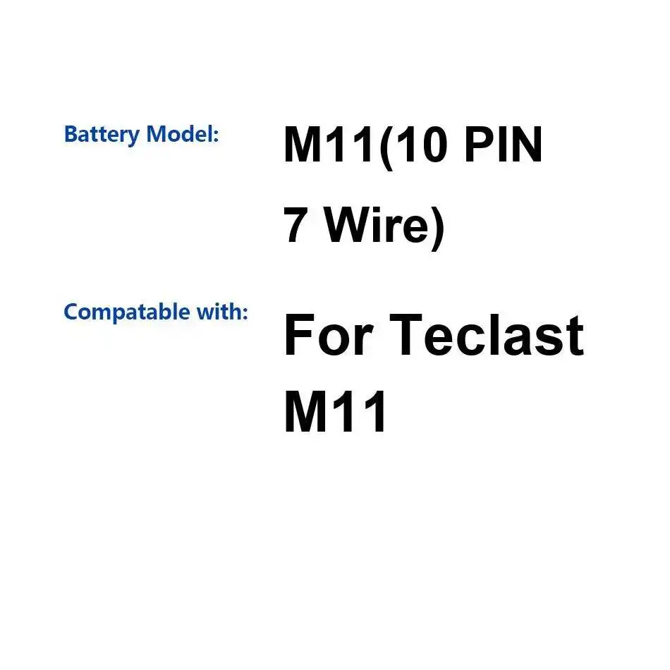 

For Teclast M11 M11 10 Pin 7 Wire Good Low-Temperature Performance Laptop Battery 4500mAh Stable