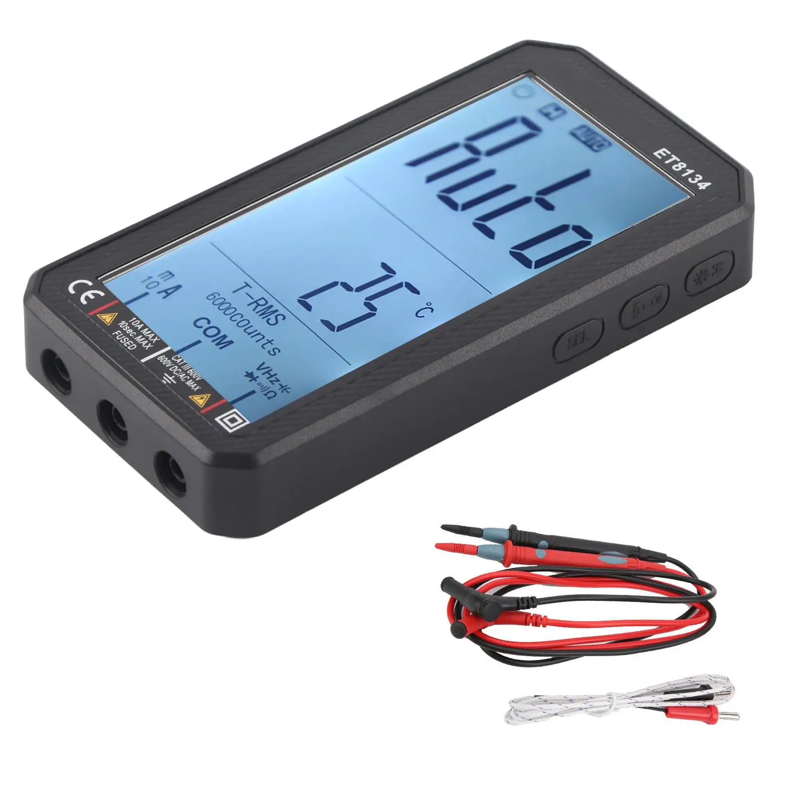 

ET8134 LCD Digital Multimeter 10A 600V - Multi-Function Automatic Meter with Alarm Feature