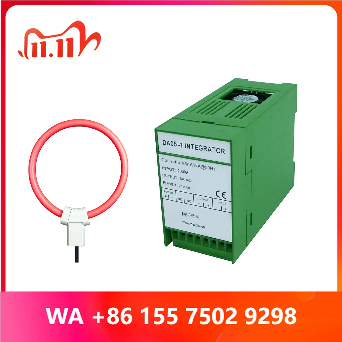 600A/5A Rogowski coil integrator Din Rail Single phase Current Transdur Current transformer