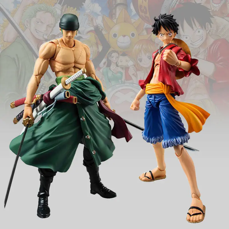 18cm KO SHF One Piece Monkey D Luffy Roronoa Zoro Anime Actionfigur Santoryu Zoro Luffy Bewegliches Modell Spielzeug Sammlerstück Geschenk