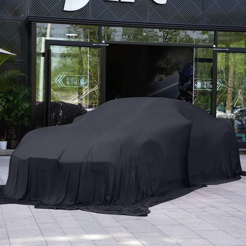 Luxury Exhibition Super Soft Shiny Car Dustproof Stretch Fabric Car Cover Used for the Unveiling Ceremony