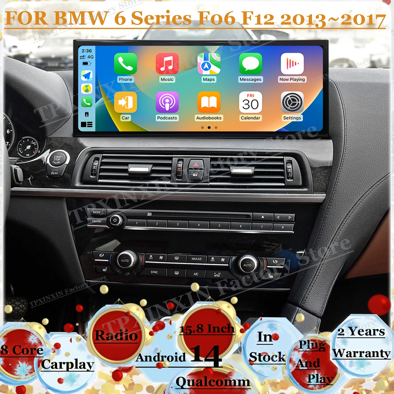 Android Multimedia For BMW 6 Series F06 F12 2013~2017 GPS Navigation Car Radio Coche With BT Stereo Receiver Carplay Head Unit