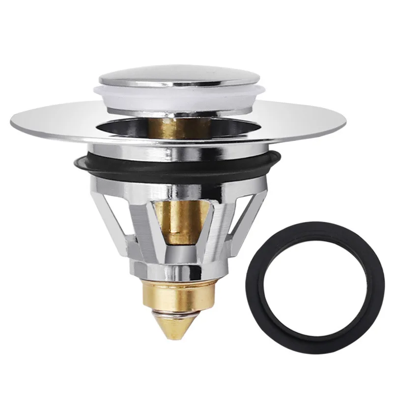 

10pcs Bathroom Basin Sink Spring Core Press Type Downpipe Accessories Wash Basin Vegetable Basin Filter Leak Plug