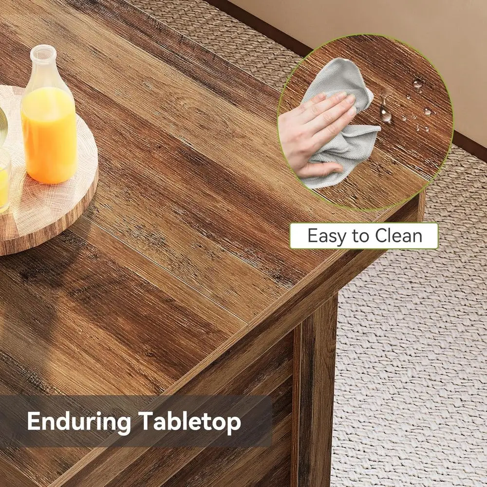 جزيرة مطبخ المزرعة ذات 3 طبقات باللون البني الريفي مع 55 سطح عمل ورف تخزين #5