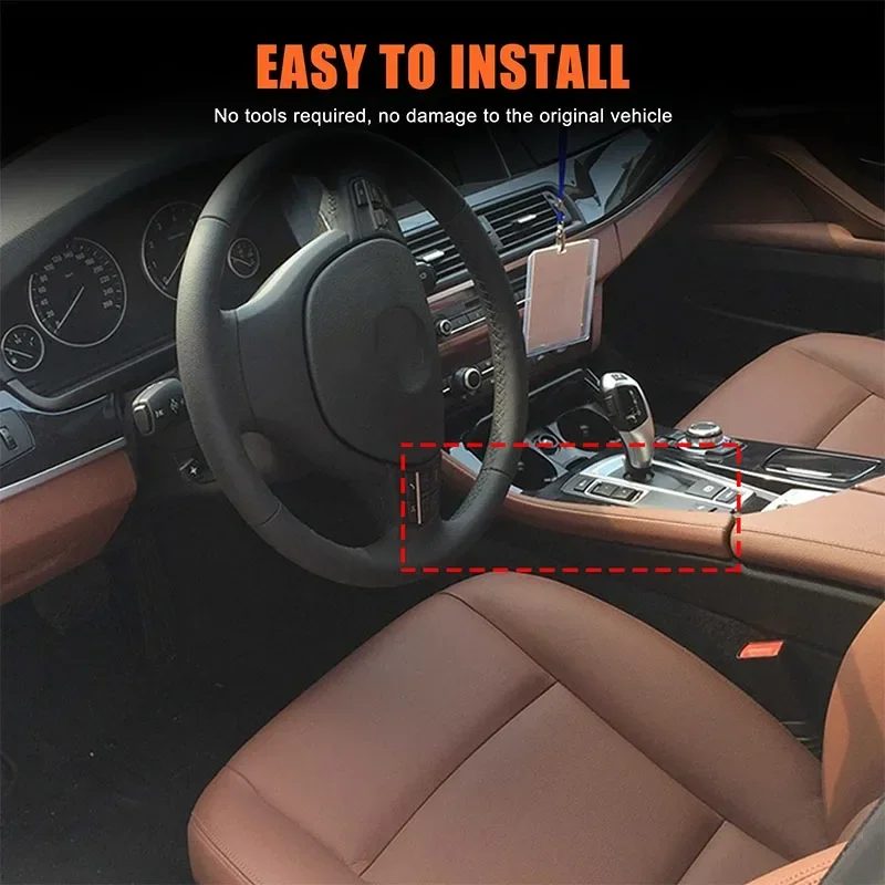 For BMW 5 Series F10 F11 2011-17 ABS Carbon Fiber Car Gear Shift Side Strip Trim Decorative Cover Auto Interior Accessories LHD 3