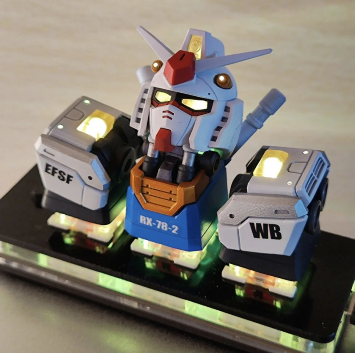 

Набор клавишных колпачков Gundam Rx 78, трехмерные, прозрачные, с подсветкой, коллекционные, персонализированные, для механической клавиатуры, креативные
