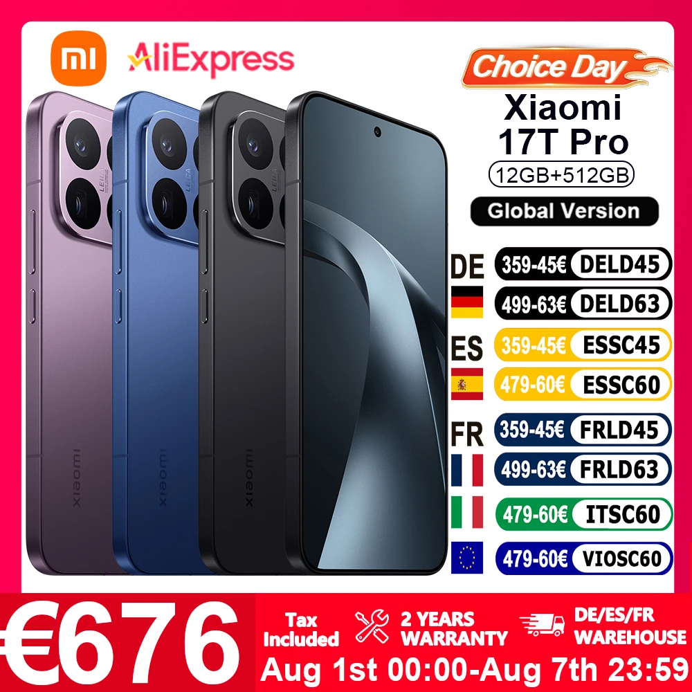Globale Version Xiaomi 17T Pro 6,83 Zoll 144Hz Display 7000mAh 100W Hypercharge Leica 5x Teleobjektiv Leica Live Moment MediaTek Dimensity 9500 Smartphone 5G