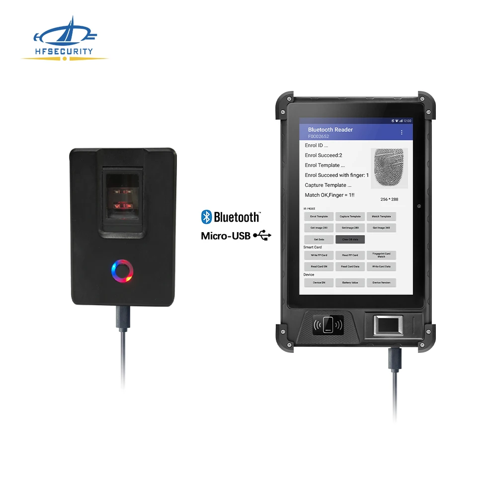 HFSecurity HF4000plus wireless biometric optical fingerprint registration scanner for telecom application