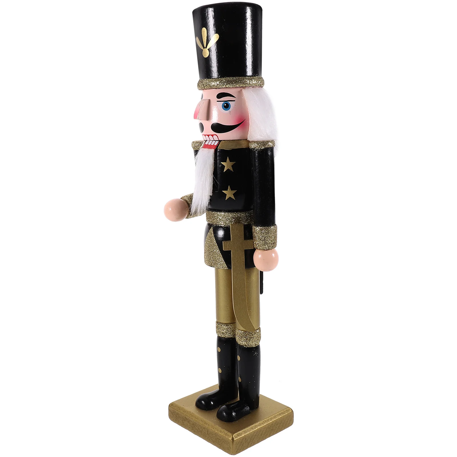

Wooden Christmas Nutcracker Statue Realistic Design Tabletop Decoration for Living Room Cafe Xmas Gift Idea Xmas Table Ornament