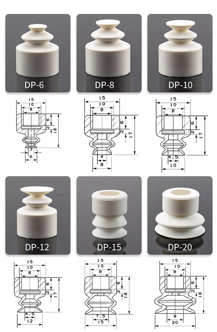 5pcs/lot High Temperature Resistant 400 Degree Celsius Double Layer Vacuum Suction Cup DP-6 DP-8 DP-10 DP-12 DP-15
