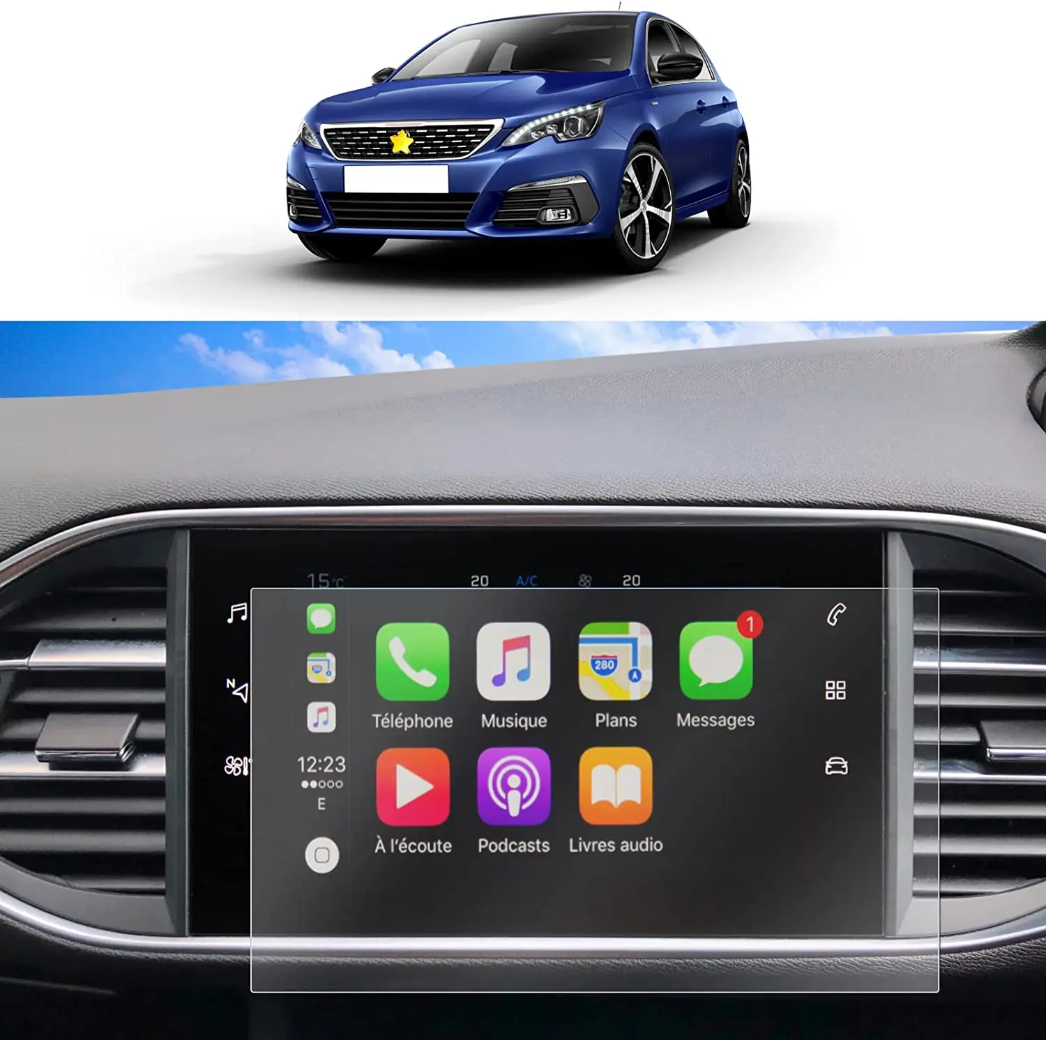 For Peugeot 308 SW / 308 GTI 2014 - 2017 2018 2019 9.7INCH  CAR LCD Navigation Tempered glass Touch Screen Protective film