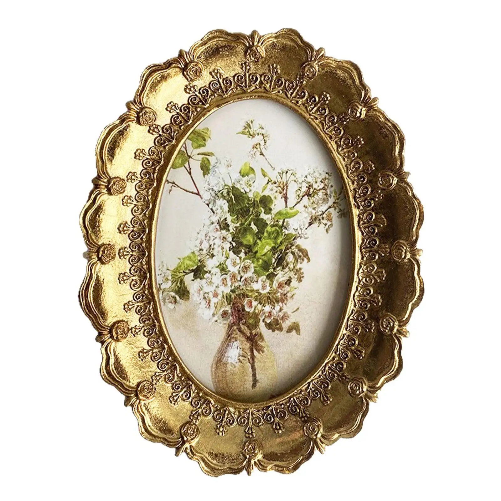 Ornate Baroque Picture Frame Resin Vintage Wall Display Frame Elegant Decorative for Wedding and Home Decor