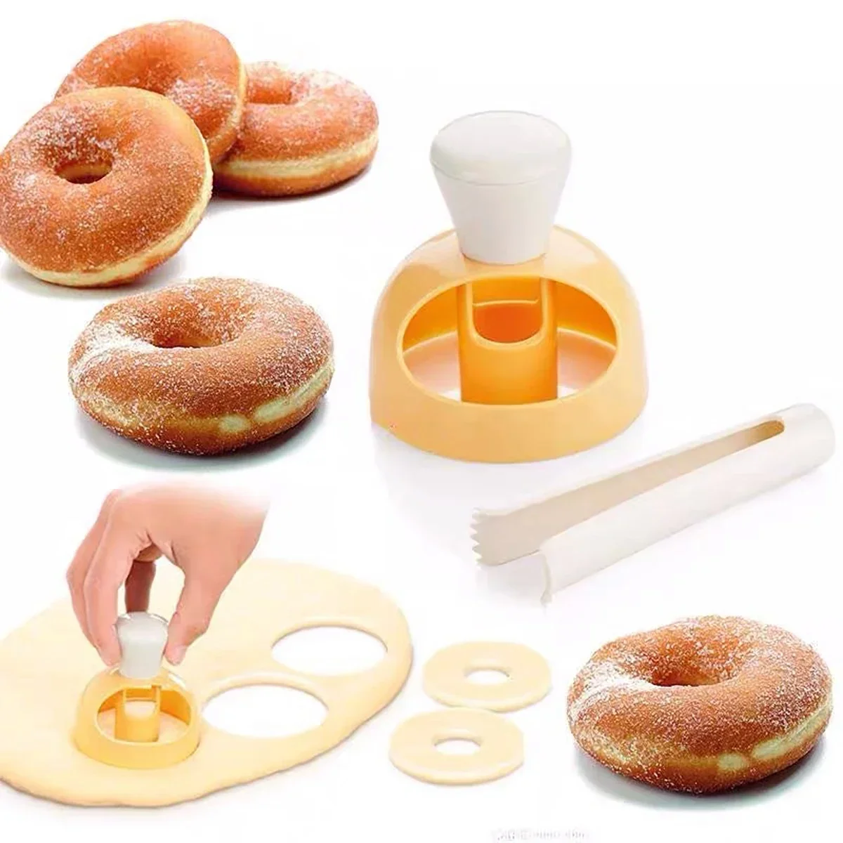 1 Satz Kompressionsformwerkzeug, Donutform, DIY-Backwerkzeug mit Tauchzange, hohle Brotform aus Kunststoff