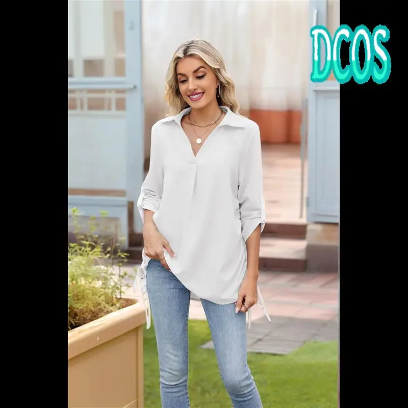 

DCOS-Womens Blouses Casual Tops 3/4 Sleeve Go To Out Shirts Cover Ups