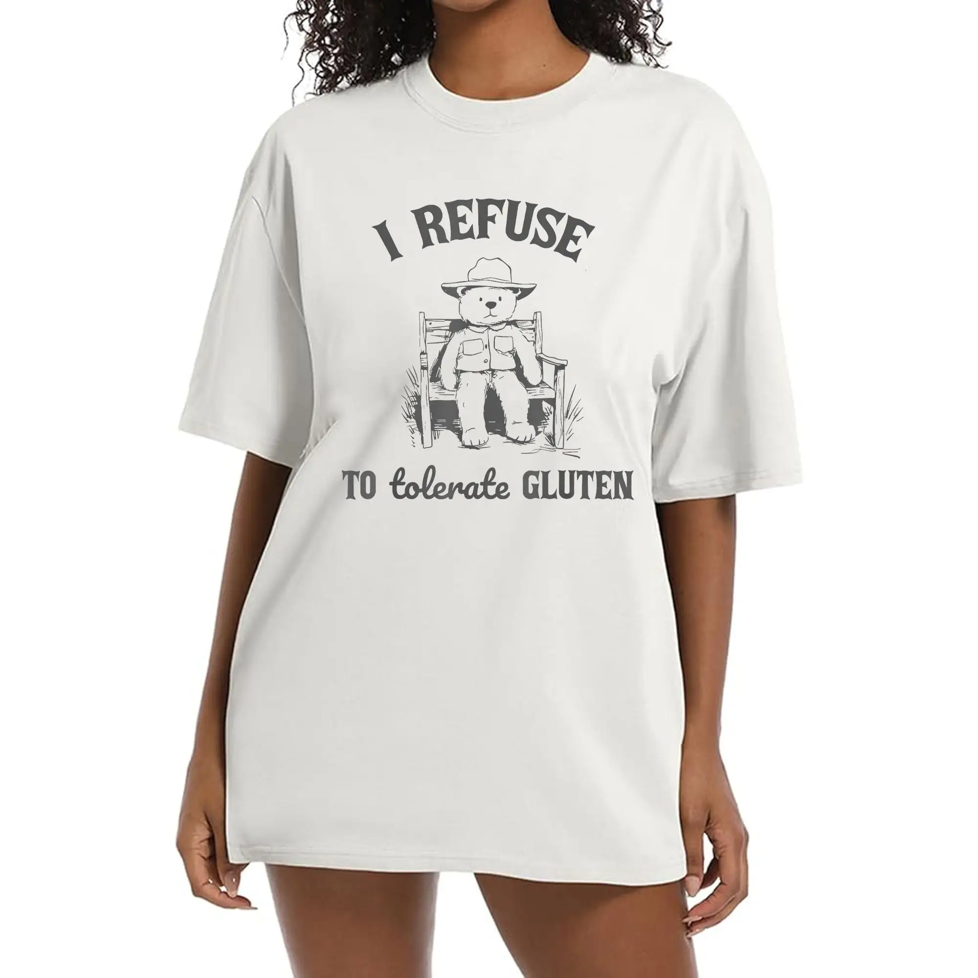 I Refuse To Tolerate Gluten T Shirt Funny Retro Meme Vintage Style Relaxed Cotton Bella