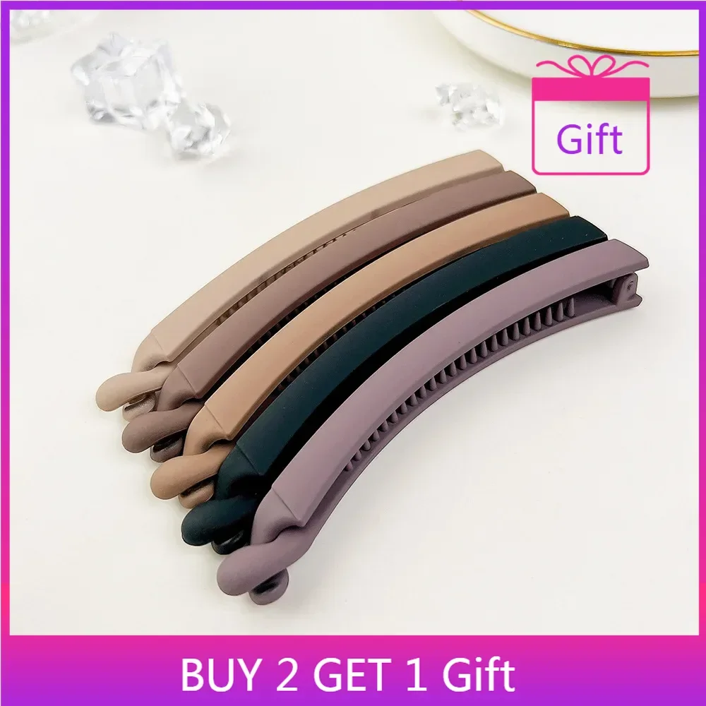 

Vintage Matte Banana Clip Set Coffee Brown Hair Claws Non-Slip Hairpins Gift Box for Women Best Friend Present