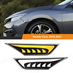 Car LED Side Marker Light For Honda Civic 2016 2017 2018 2019 2020 2021 Fender Side Leaf Lamp Yellow Turn Signal Lamp White DRL