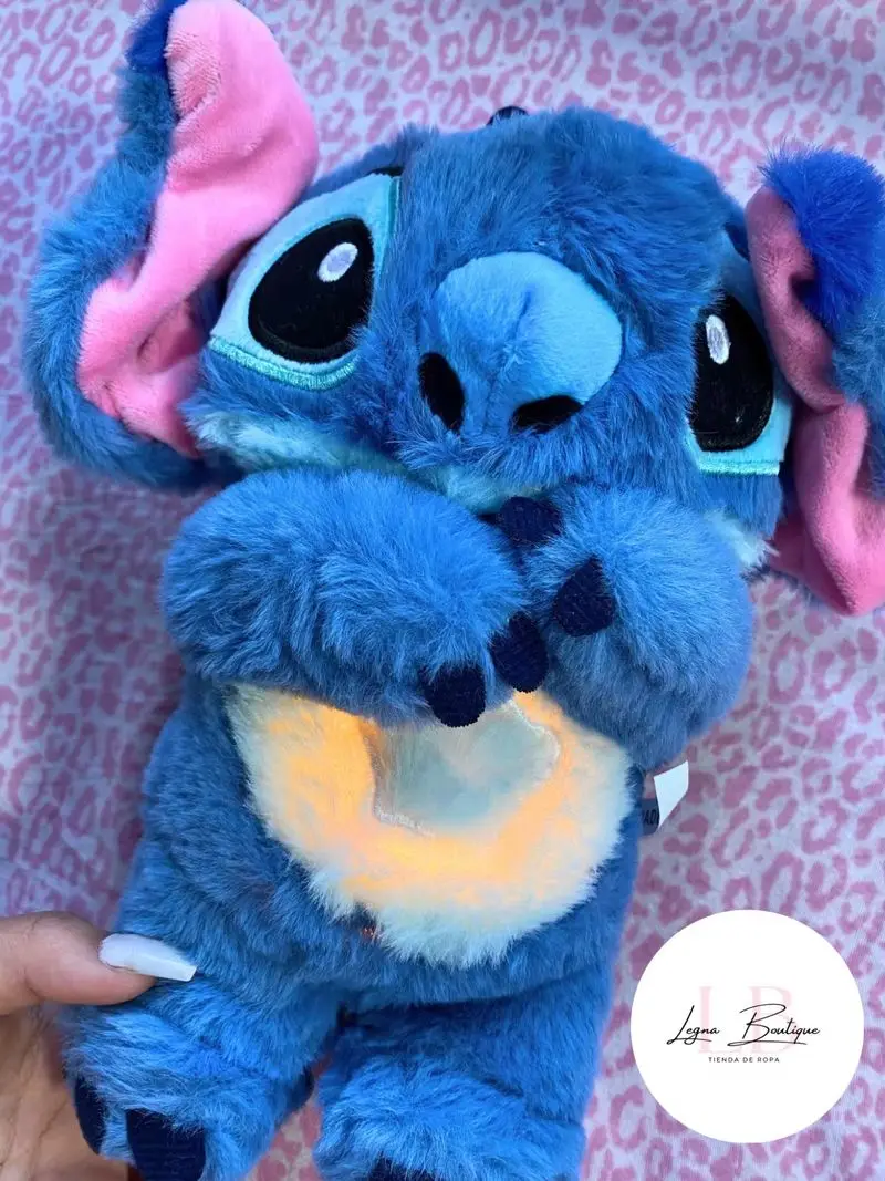 New Kawaii Stitch Plush Doll Baby Sleeping Companion Sound Soothing Musical With Air Bag And Light Doll Breathing Cute Toys Gift