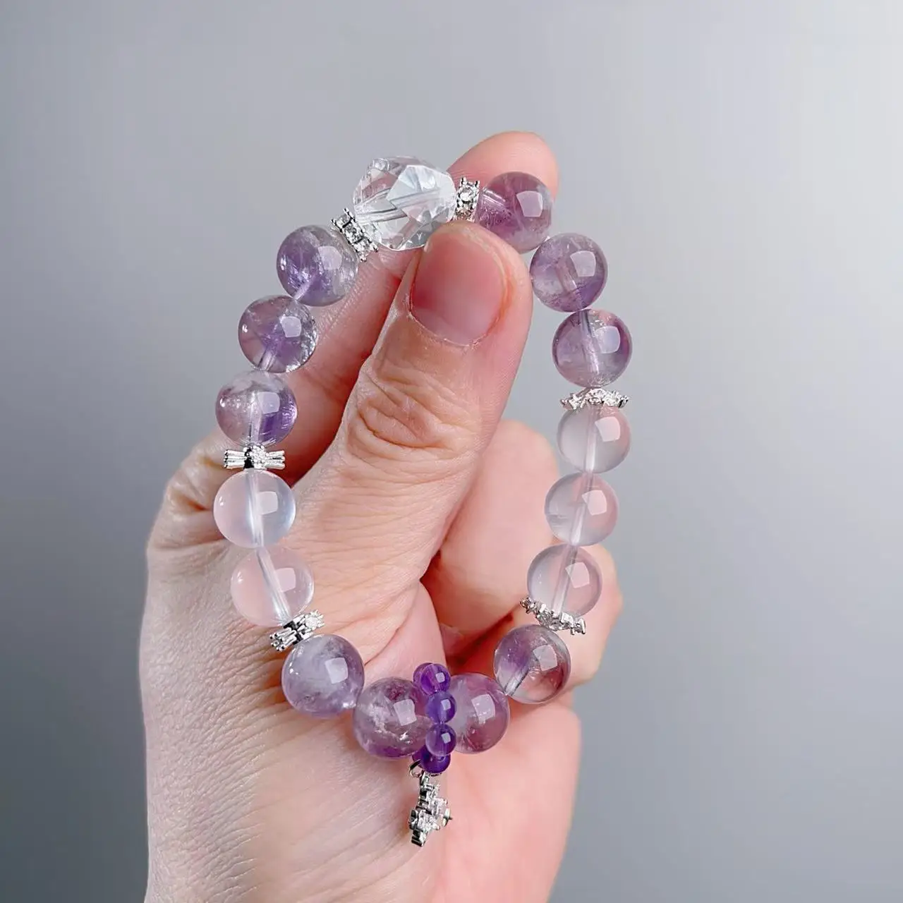 

Natural Amethyst White Ghost Women's Light Luxury Fashion Bracelet Beads Original Design