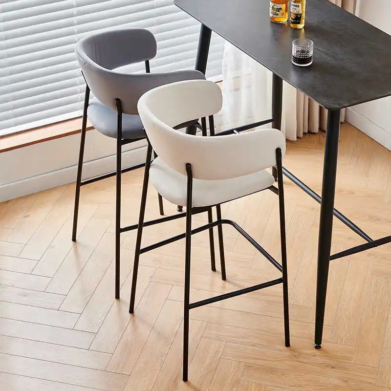 

Nordic Designer Bar Chair High Stool Stylish Creative Front Desk Modern Simple Backrest Bar Chair Bar Furniture Chairs FYBC