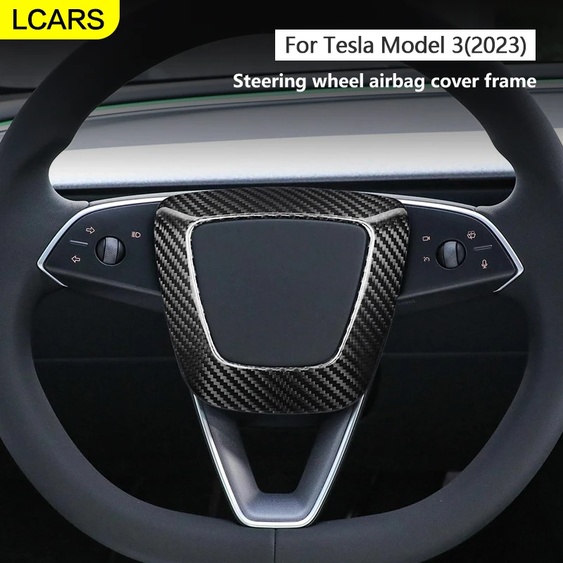 

LCARS-Tesla steering wheel airbag cover sticker,For Tesla Model 3 New car interior products，High quality carbon fiber